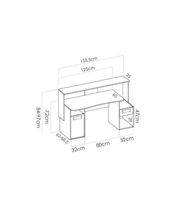 copy of Teo desk with shelf and 1 drawer.