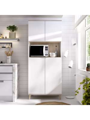 Mueble auxiliar Villarodrigo: 4 puertas, estante blanco