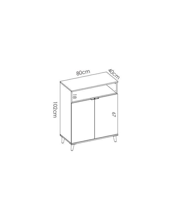 copy of Mueble auxiliar Wok 2 puertas 1 cajon y estantes