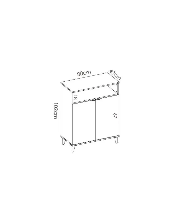 Mueble Villarodrigo 2 puertas y 1 hueco 102cm