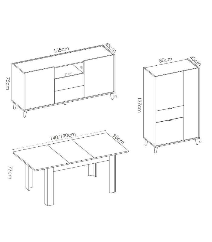 copy of Sideboard 3 Kloe doors for living room or kitchen.