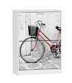 Armario Zapatero 2 trampones Bicicleta Roja acabado blanco 60cm(ancho) 80cm(altura) 24cm(fondo)