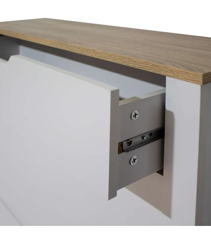 Armario Zapatero Blanco 3 trampones y 1 cajón, 78x24x140 cm