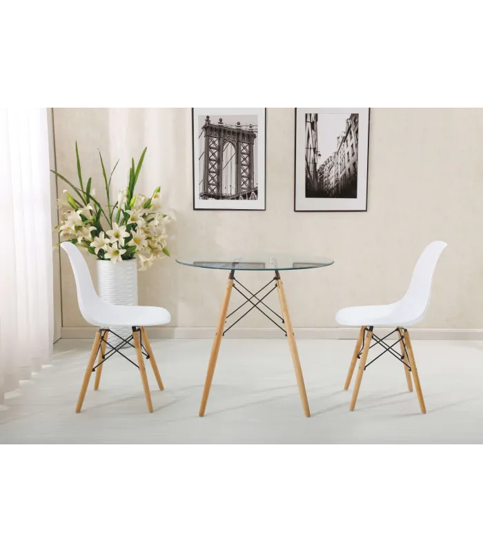 Mesa redonda Md-Velez blanca, 80cm de diámetro