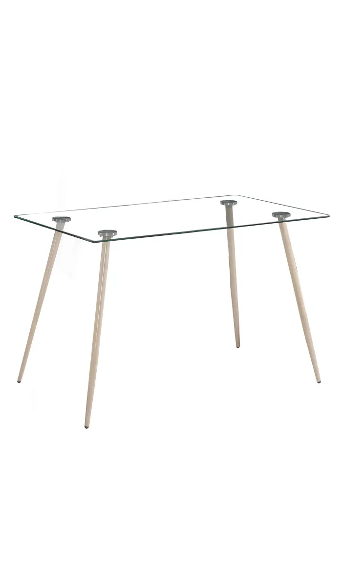 Mesa fija Md-Peter 120cm con patas de acero imitación madera