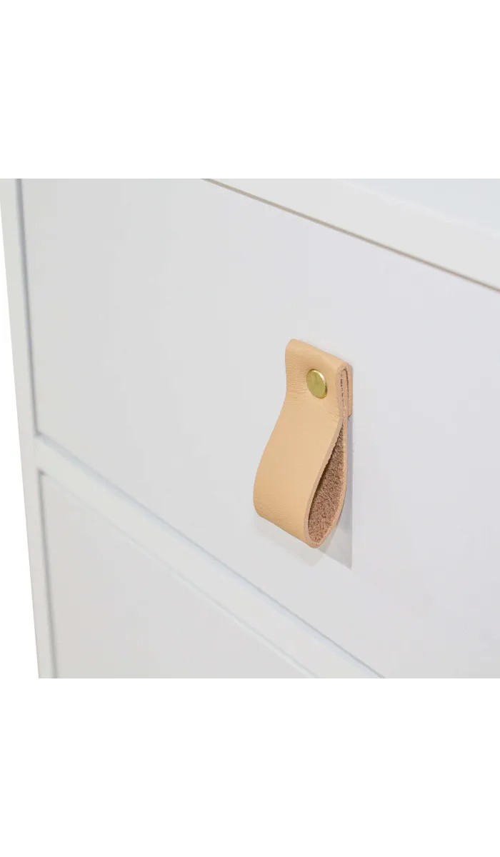 Mesita de noche blanca con 2 cajones, 50cm altura