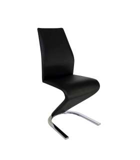 Pack de 2 sillas Unique tapizadas en tejido PU negro, 100cm(alto) 43cm(ancho) 62cm(largo)