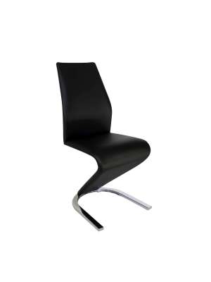 Pack de 2 sillas PU negras modernas y elegantes