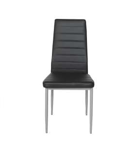 Pack de 4 sillas Md-Galera tapizadas en tejido PU negro