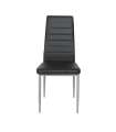 Pack de 4 sillas Md-Galera tapizadas en tejido PU negro, 93cm(alto) 43cm(ancho) 42.5cm(largo)