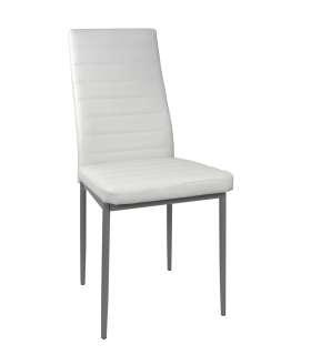 Pack de 4 sillas Md-Galera tapizadas en tejido PU blanco
