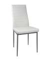 Pack de 4 cadeiras Md-Galera estofadas em tecido PU branco, 93cm(altura) 43cm(largura) 42,5cm(comprimento)
