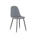 Pack de 4 sillas Md-Hamer tapizadas en textil 100% poliéster gris, 88cm(alto) 54.5cm(ancho) 45cm(largo)