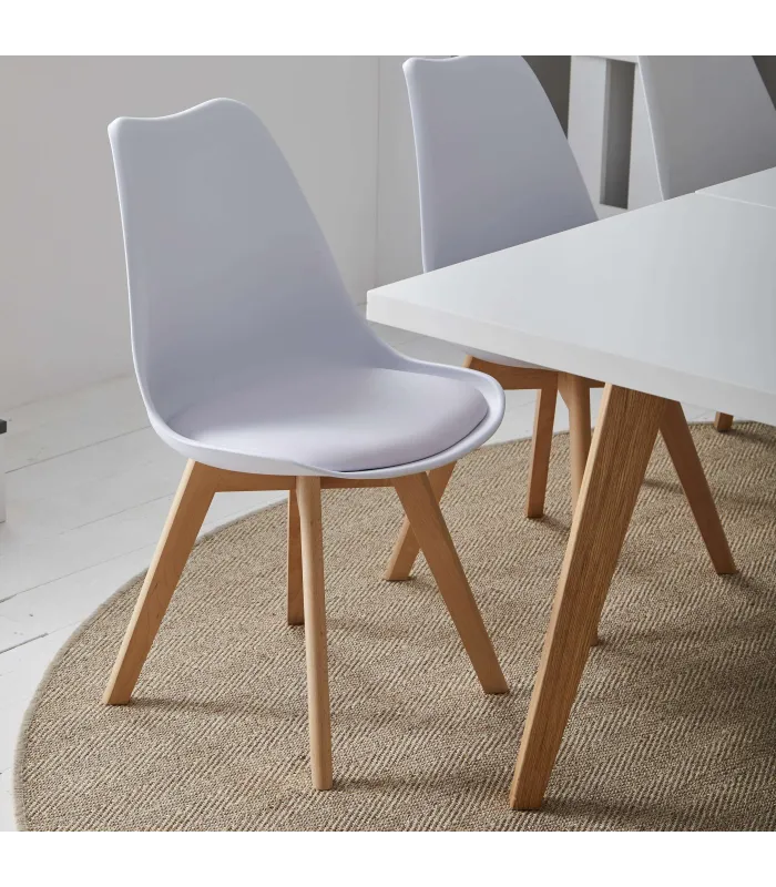 Pack de 4 sillas Md-Nevada en polipropileno blanco