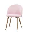 Pack de 4 sillas Md-Alamedilla tapizado en textil rosa claro, 78cm(alto) 51cm(ancho) 55cm(largo)
