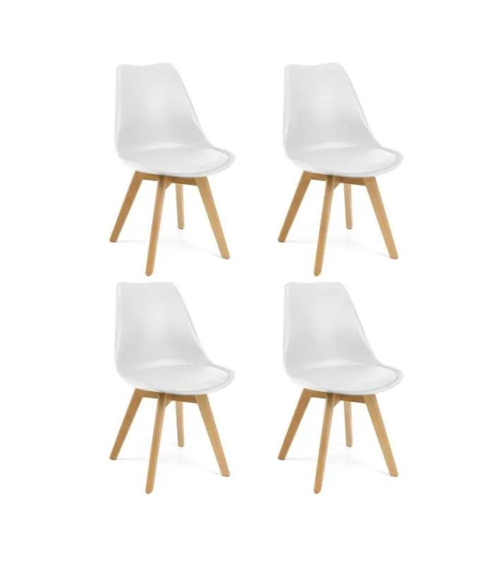 Pack de 4 sillas Md-Nevada en polipropileno blanco