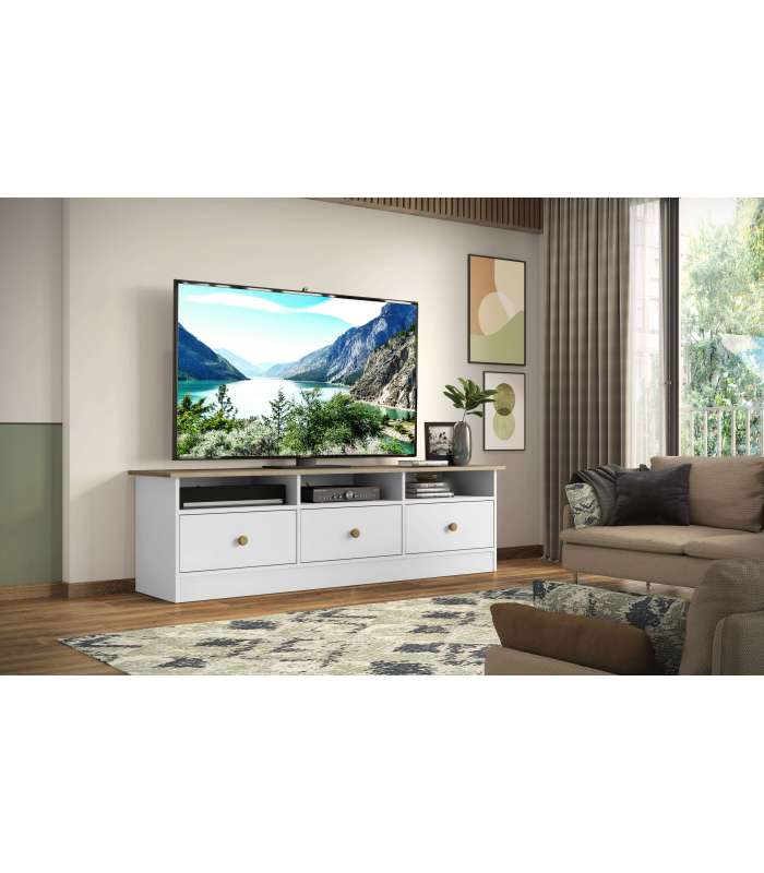 Mueble para televisión Md-Barbate en acabado blanco 49cm(alto)