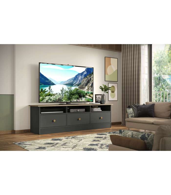 Mueble para televisión Md-Barbate en acabado gris 49cm(alto)