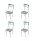 Pack de 4 sillas Md-Salar tapizadas en polipiel gris/verde