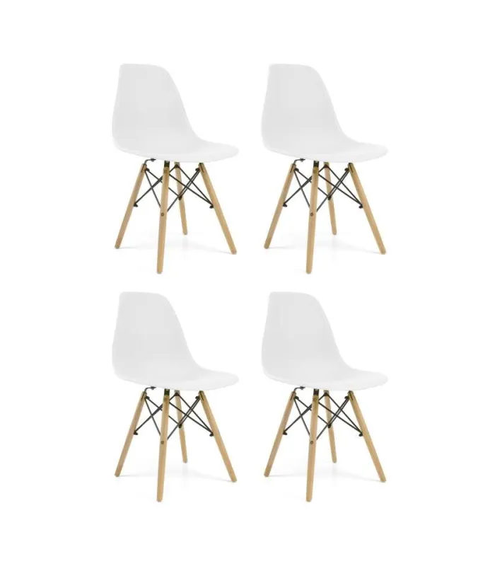 Pack de 4 sillas Md-Velez blancas modernas