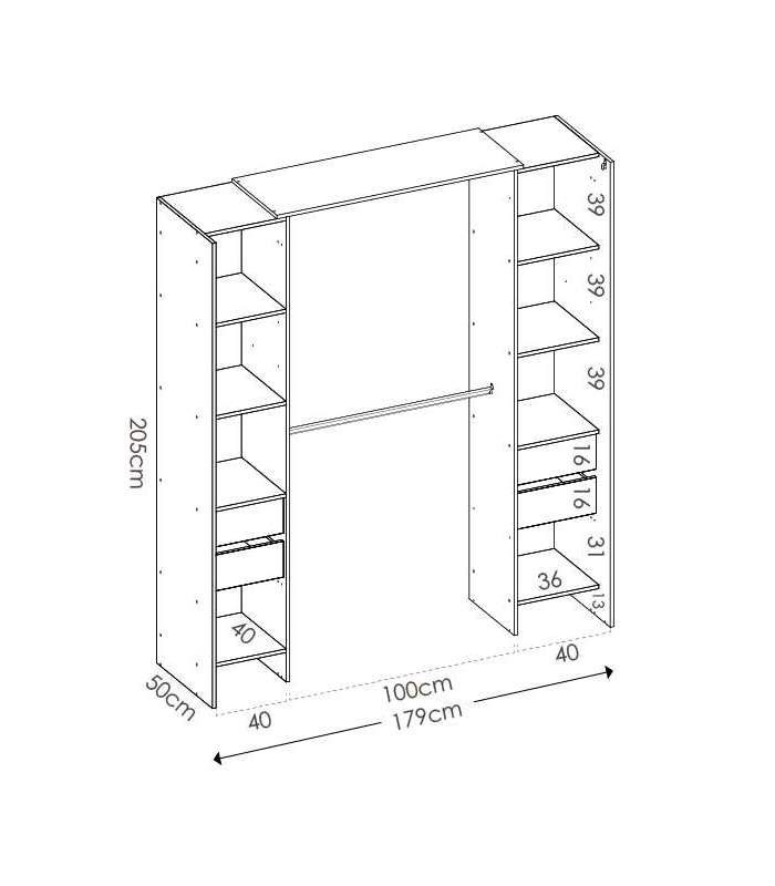 copy of Suit dressing room for bedroom with curtain and 10