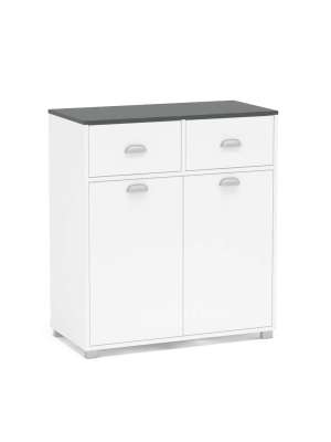 Mueble Buffet Blanco 2 puertas y 2 cajones, 90x80x40 cm