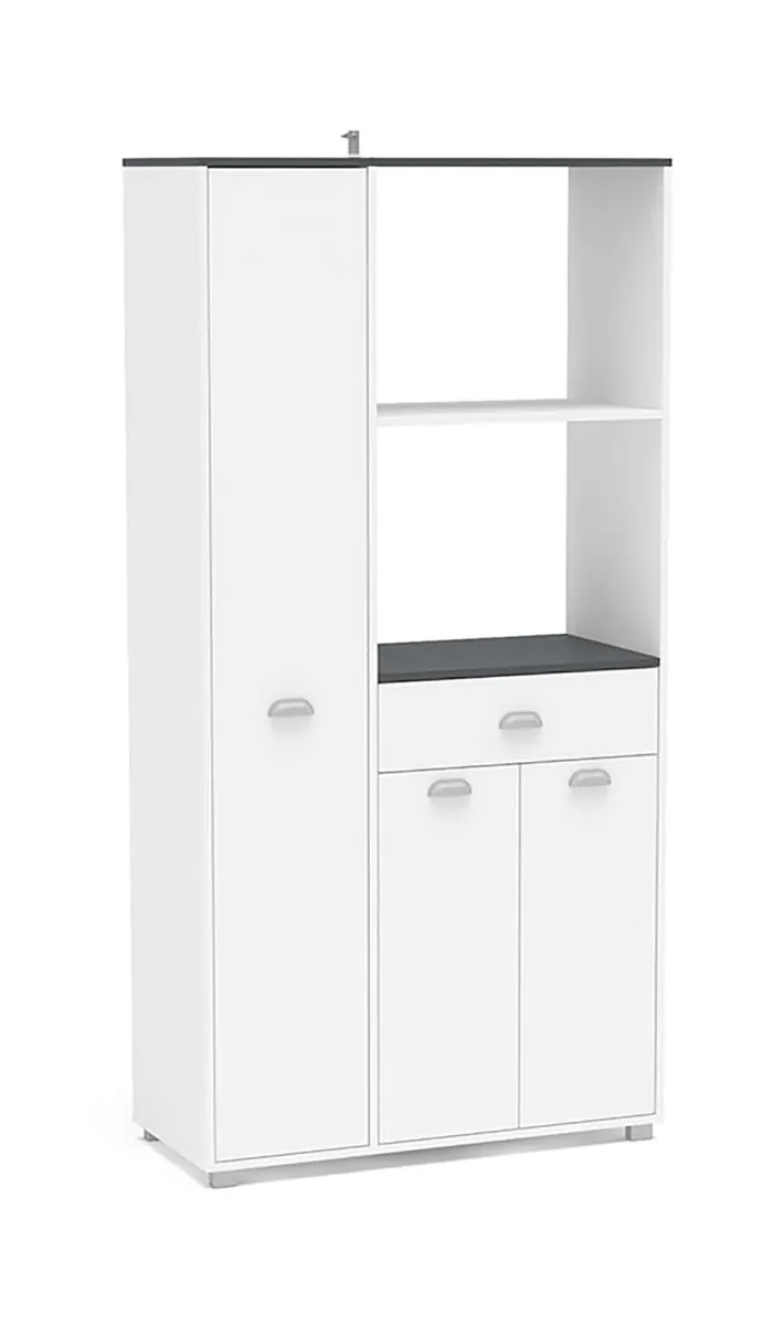 Mueble Buffet alto 3 puertas y 1 cajón blanco