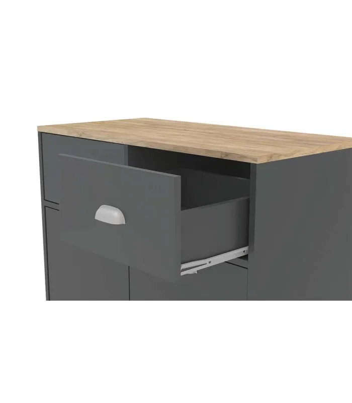 Mueble Buffet 2 puertas y 2 cajones gris grafito