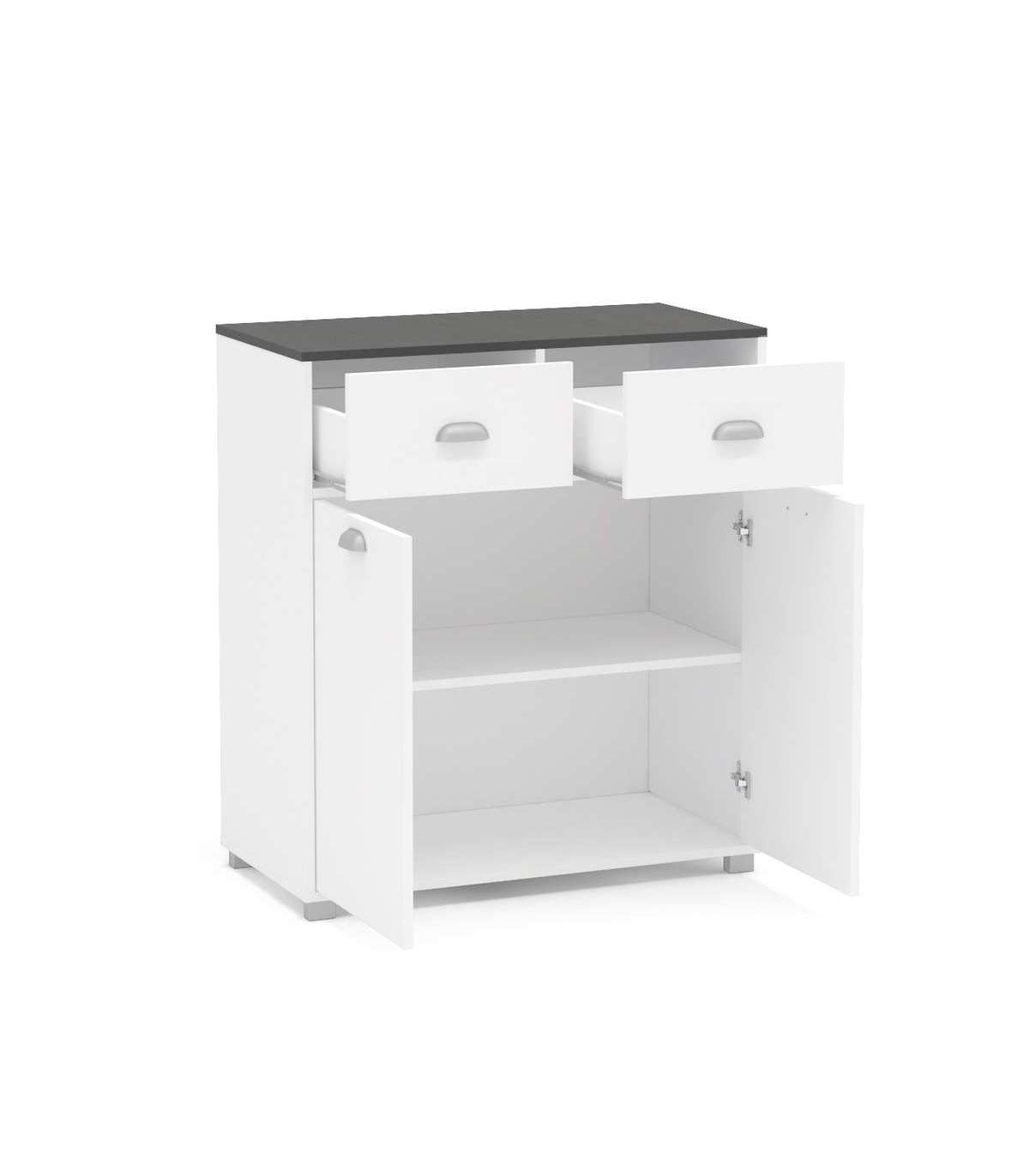 Mueble bajo BASIC blanco 1 puerta + 1 cajón fabricado en aglomerado 40 x 70  cm