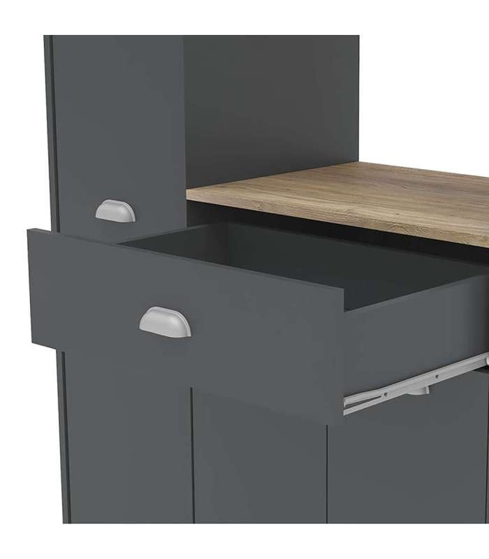 Mueble Buffet alto 3 puertas y 1 cajón acabado gris grafito