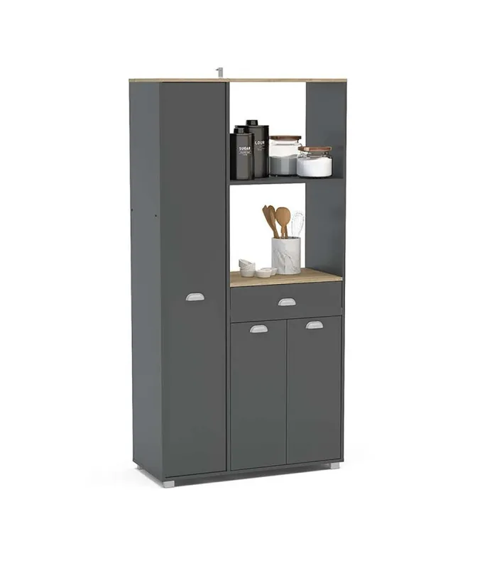 Mueble Buffet alto 3 puertas y 1 cajón gris grafito