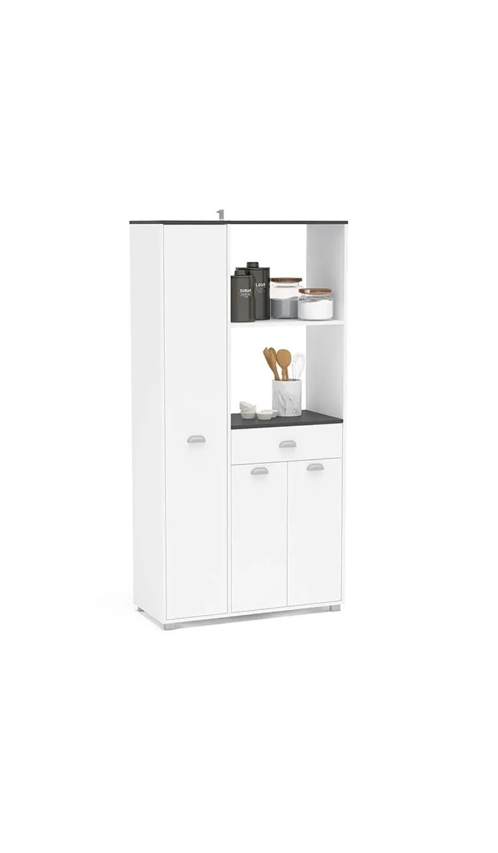 Mueble Buffet alto 3 puertas y 1 cajón blanco