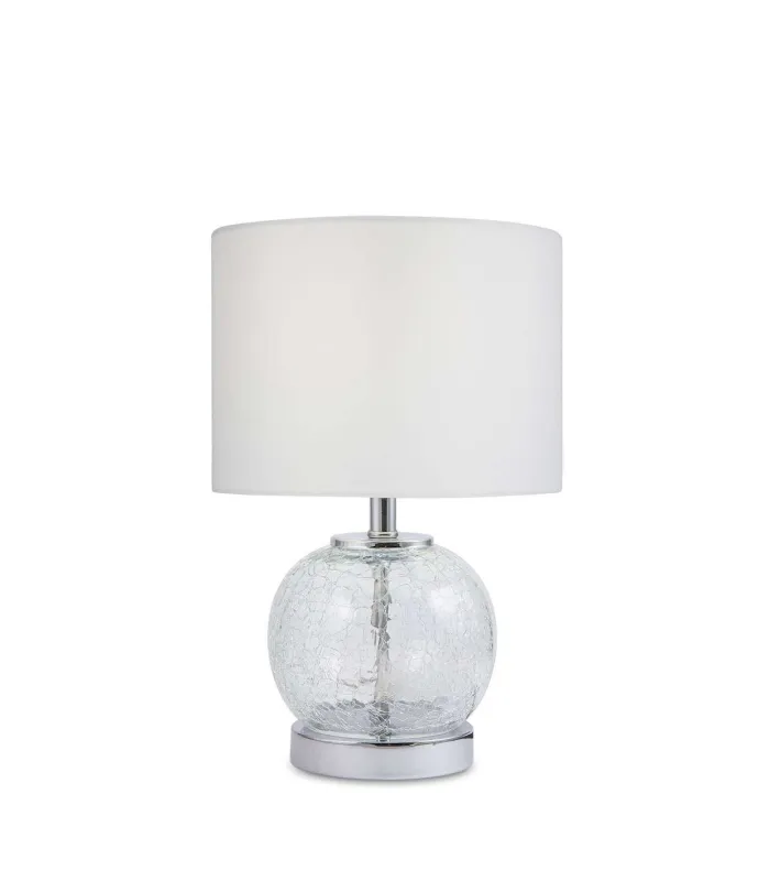 Lámpara de sobremesa modelo Bram cristal cromo