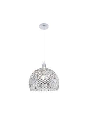 Pendente Arana em cromo e cristal 31 cm altura