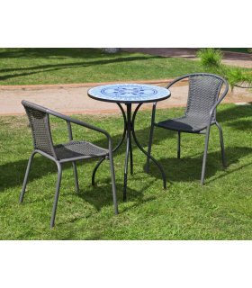 copy of Set garden terrace table + 4 armchairs steel Sulam-105.