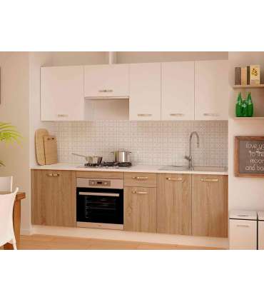 Full kitchen 240 cm oak-white KIT-KIT