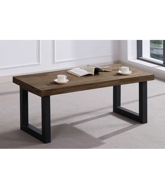 Raised center table Loft in wild oak white or black structure.