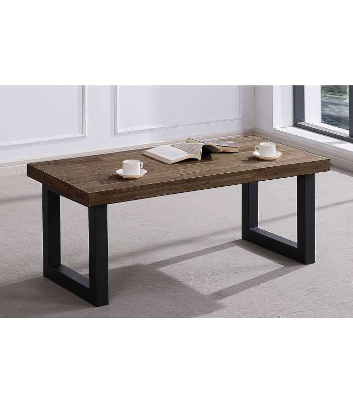 Table basse Loft chêne américain couleur noir structure 47,5