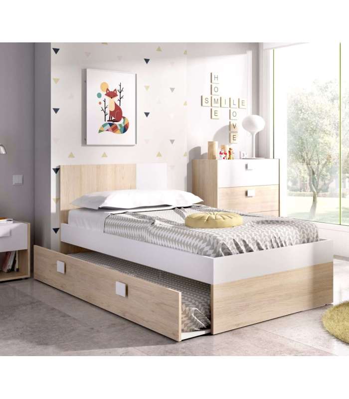 Cama con cajón de arrastre Santisteban 90 cm para dormitorio