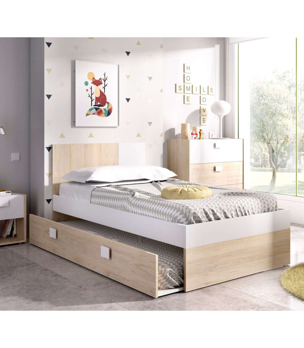 Pack Muebles Habitación Juvenil Infantil Completa Color Blanco (cama +  Armario + Escritorio) Incluye Somieres con Ofertas en Carrefour