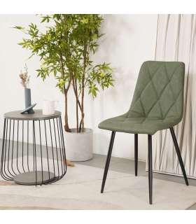 Pack 4 sillas Avat tapizado en polipiel verde 88cm(alto)