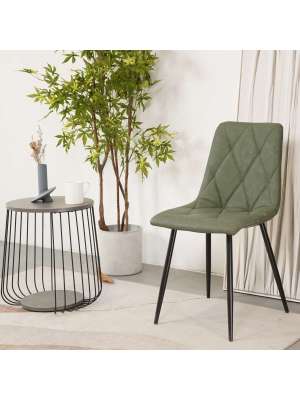 Sillas Avat tapizadas en polipiel verde, 88cm altura