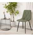 Pack 4 sillas Avat tapizado en polipiel verde 88cm(alto) 45cm(ancho) 54cm(largo)