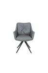 Pacote 2 Poltronas Willy estofadas em polipiel cinza, 84.5cm(alto) 65.5cm(cho) 65.5cm(longo)