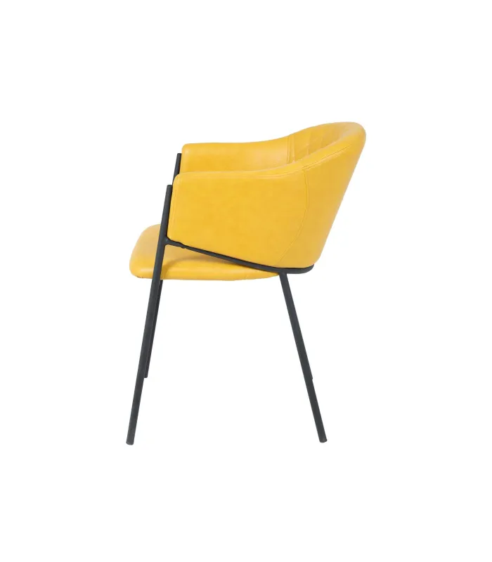 Pack de 2 butacas elegantes en polipiel ocre
