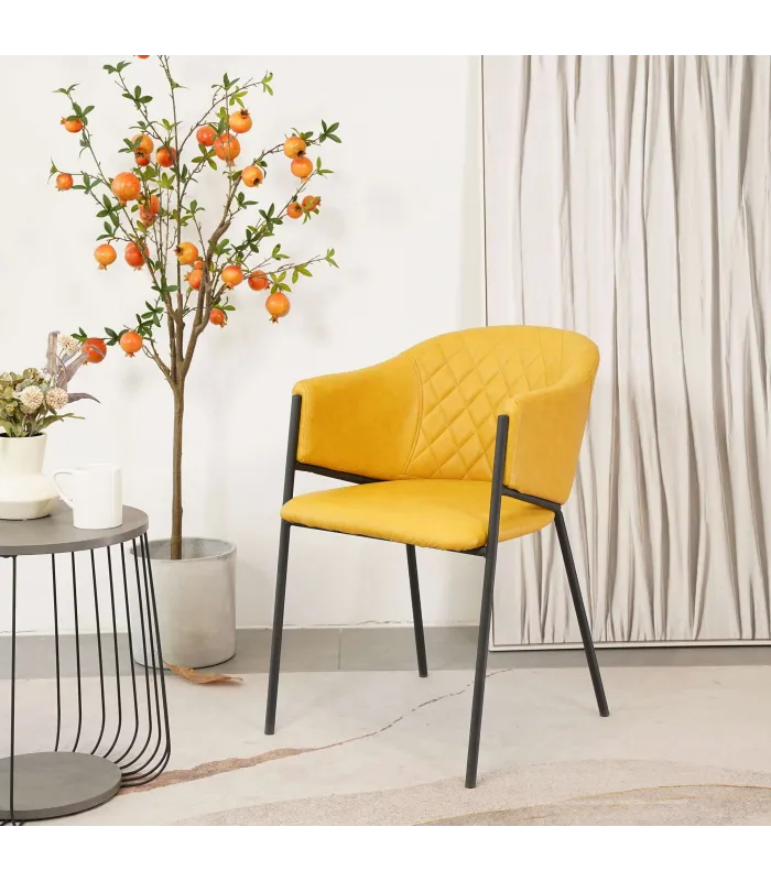 Pack de 2 butacas elegantes en polipiel ocre