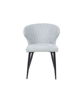 Pack 4 sillas Loreto tapizado en tela terciopelo gris claro