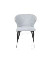 Pack 4 sillas Loreto tapizado en tela terciopelo gris claro, 81cm(alto) 57.5cm(ancho) 56cm(largo)