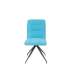 Pack 2 sillas Carol tapizado en tela terciopelo azul turquesa