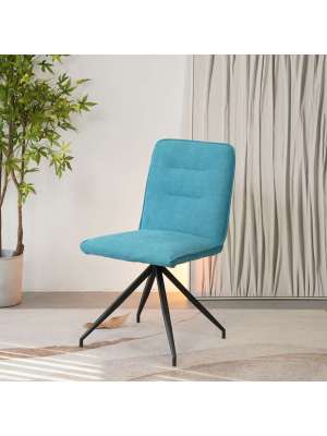 Pack 2 sillas Carol en terciopelo azul turquesa